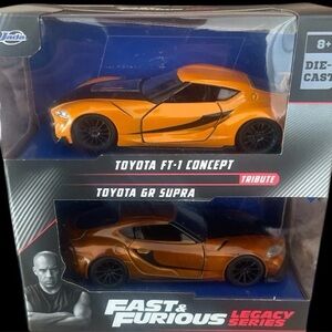 TOYOTA GR SUPRA ORANGE "FAST & FURIOUS Toyota Ft-1 Concept Legacy Series 2 Cars